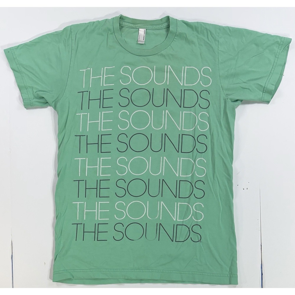 The Sounds Band T Shirt Mens Small Green Indie Rock American Apparel Tee